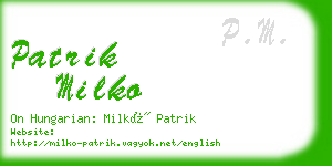 patrik milko business card